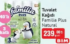 FAMİLİA PLUS NATURAL TUVALET KAĞIDI 40'LI